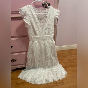 White Checkered Midi Dress